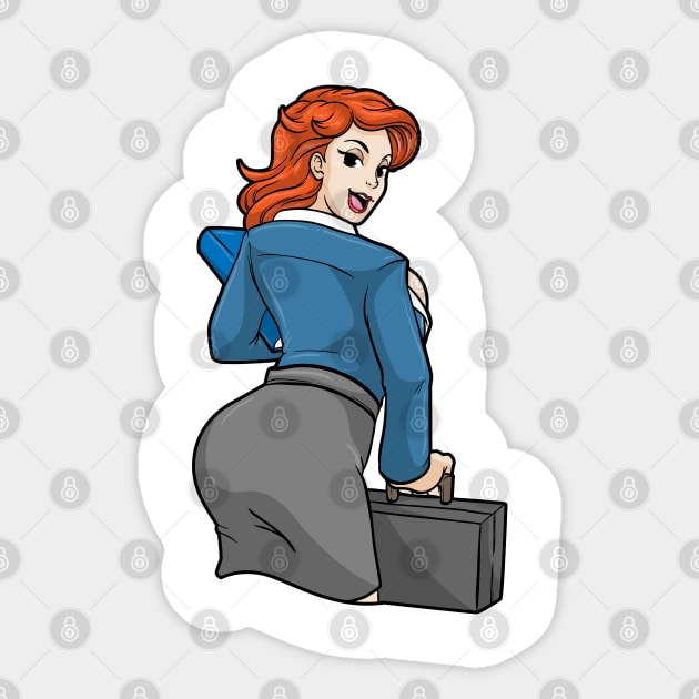 Sexy Secretary with Briefcase Sticker by Markus Schnabel